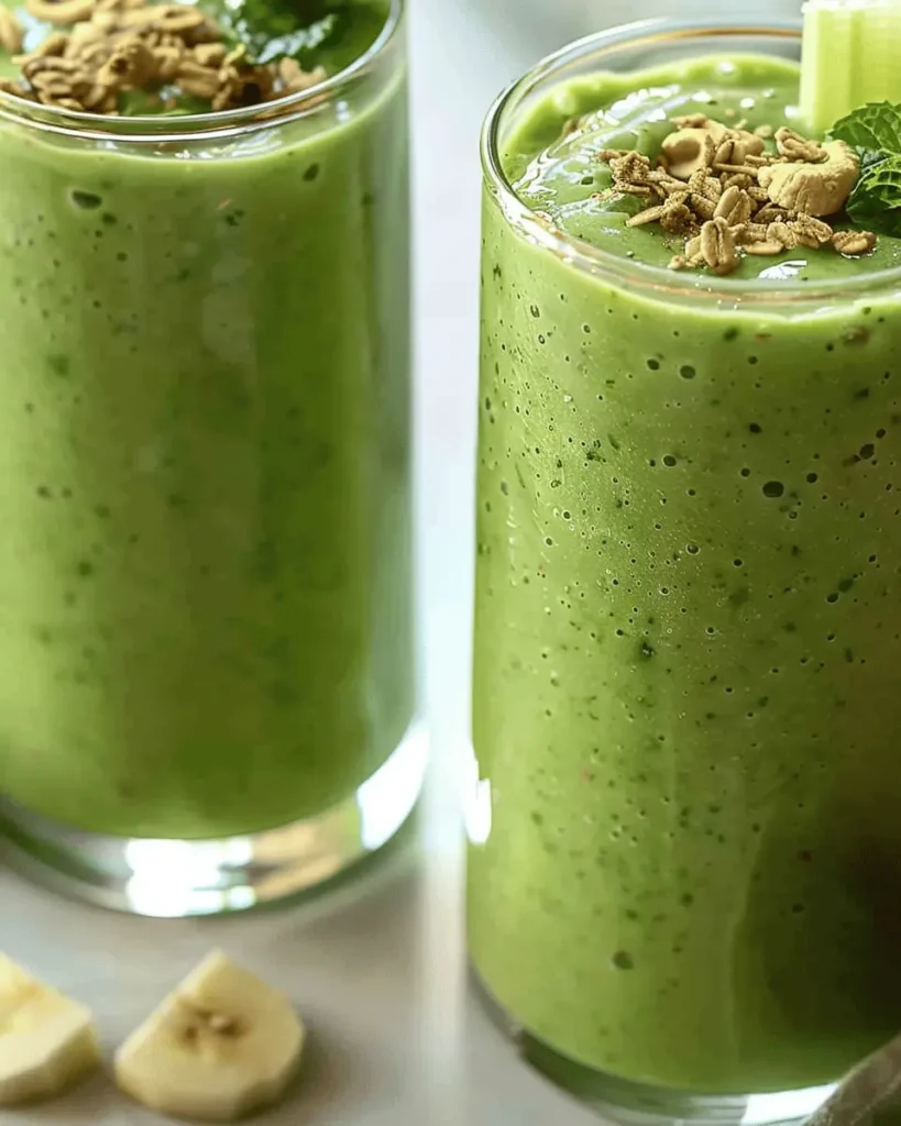 Apple Cucumber Green Smoothie with Mint and Celery
