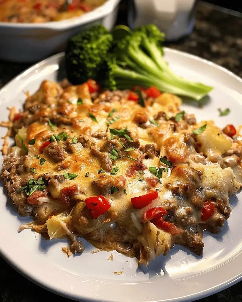 Creamy Cheesesteak Potato Casserole Recipe (Oven or Slow Cooker)