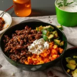 Tiktok Hot Honey Cottage Cheese Sweet Potato Beef Bowl