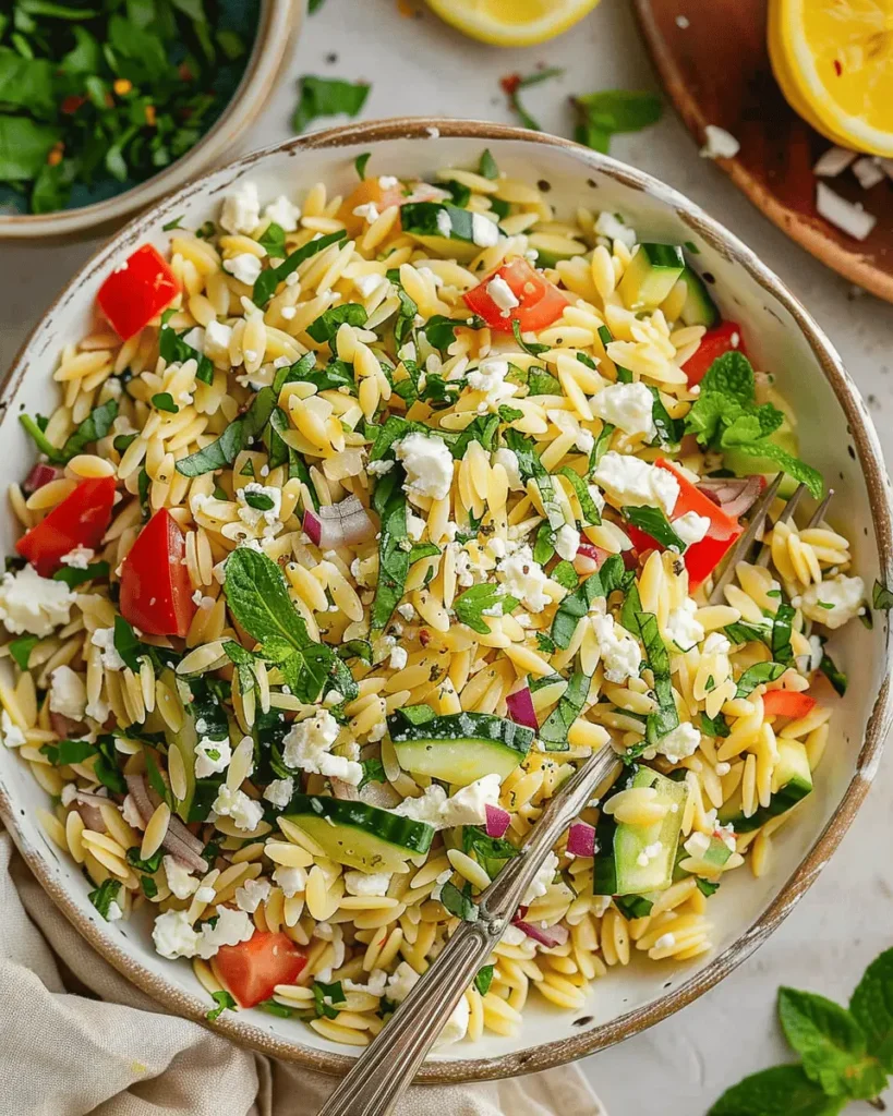 Easy Lemon Orzo Salad With Feta