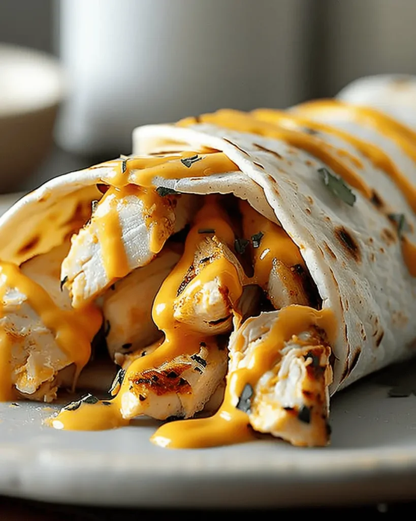 Cheesy Garlic Chicken Wraps