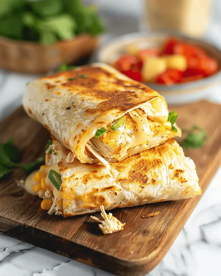 Cheesy Garlic Chicken Wraps