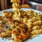 Creamy Garlic Parmesan Chicken with Cheesy Twisted Pasta