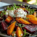 Roasted Beets and Carrots Salad with Burrata