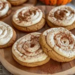 Soft Pumpkin Cookies with Cinnamon Frosting