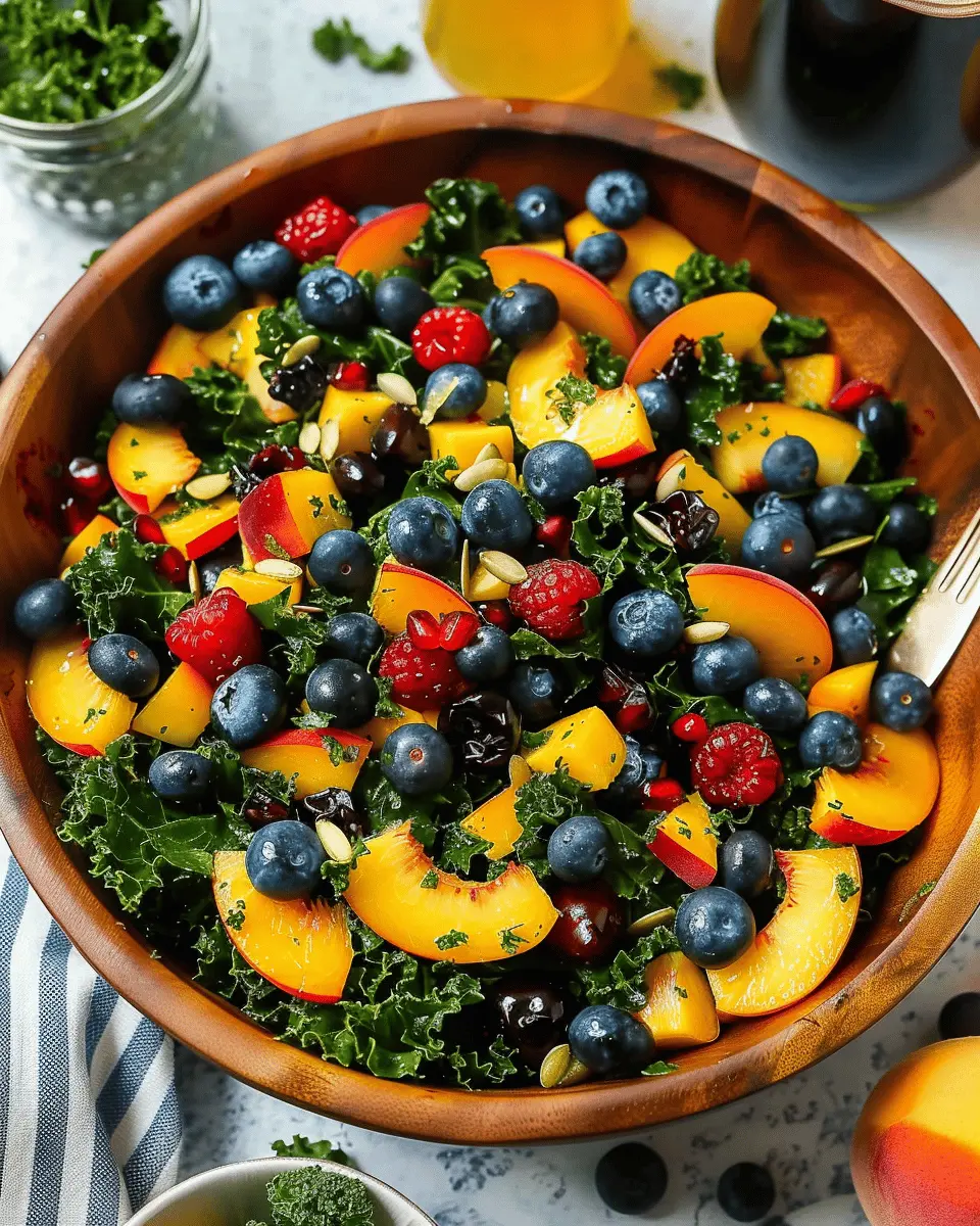 Summer Peach Blueberry Kale Salad: A Refreshing Summer Delight