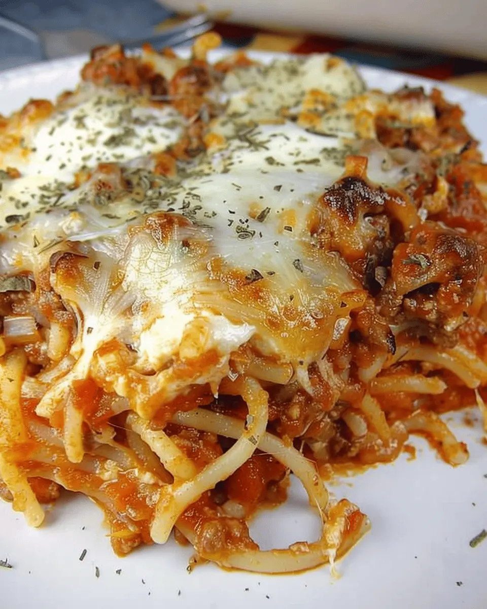 Baked Cream Cheese Spaghetti Casserole: Easy Turkey Bacon Delight