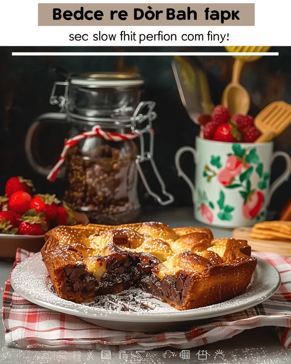 Chocolate Croissant Breakfast Bake: Indulgent Morning Delight with Turkey Bacon