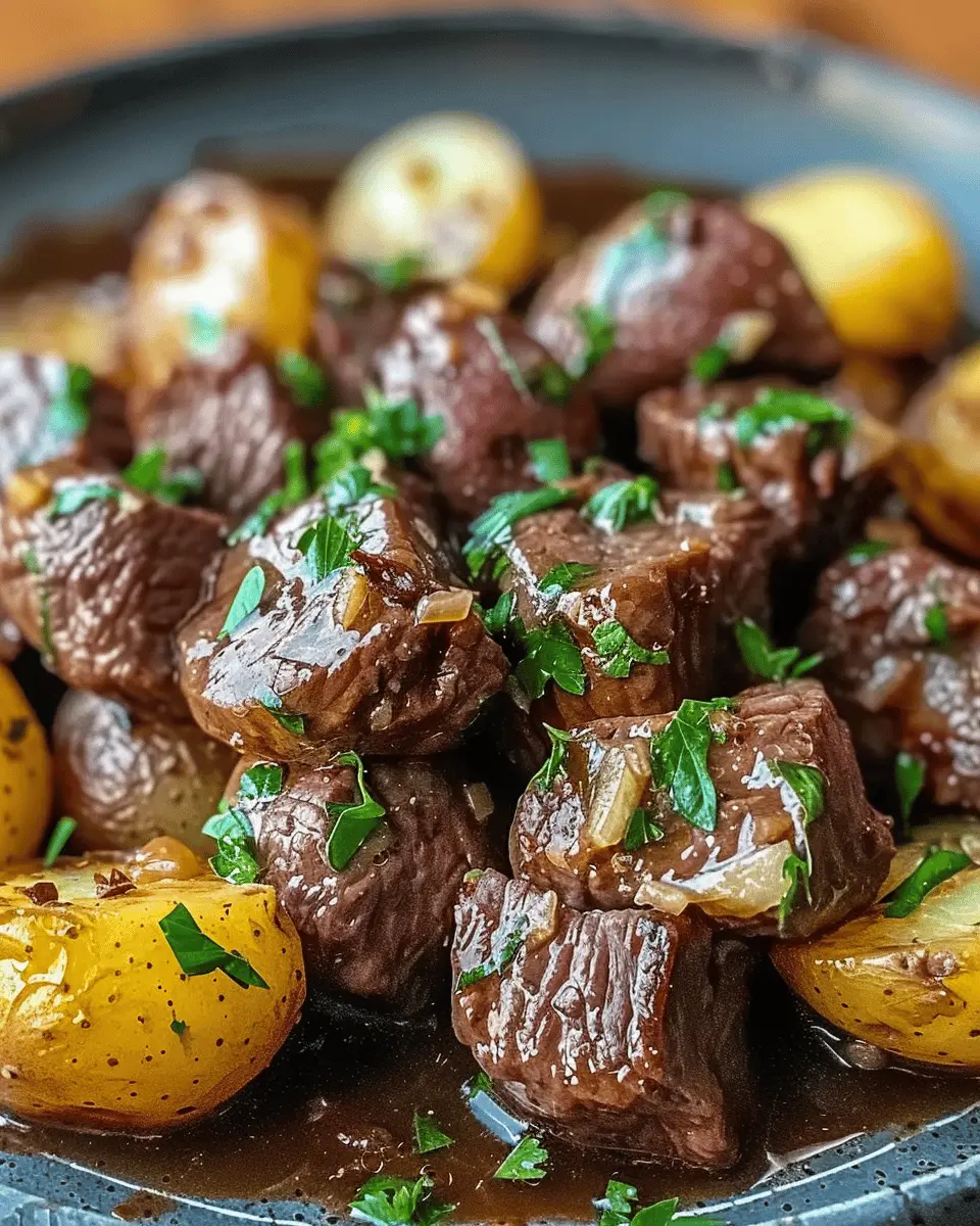 Garlic Butter Beef Bites & Potatoes: Easy Dinner Delight