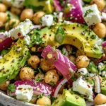Chickpea Feta Avocado Salad