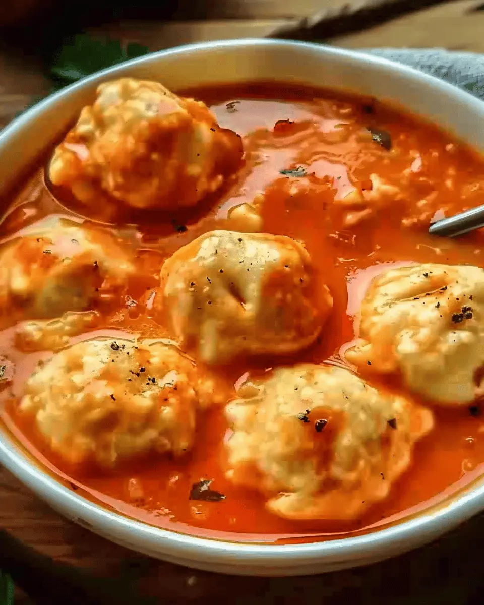 Tomato Soup with Cheese Dumplings: The Best Comfort Dish