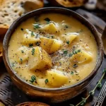 Hearty Cheddar Garlic Herb Potato Soup Recipe