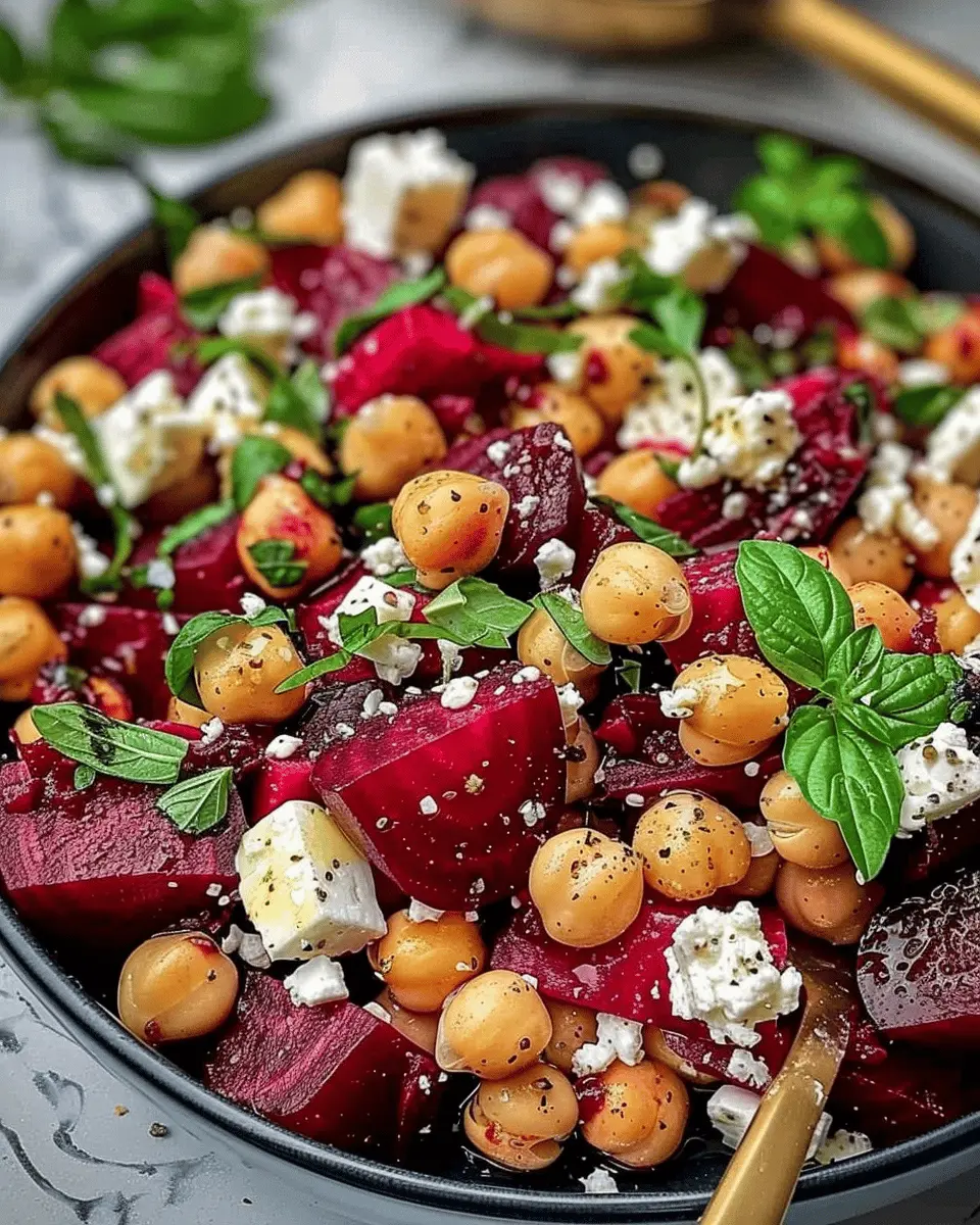 Chickpea, Beet and Feta Salad – Fresh, Tangy & Easy Delight