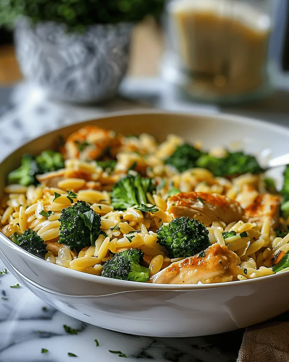 Cheesy Chicken Broccoli Orzo