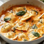 Creamy Tuscan Ravioli Soup