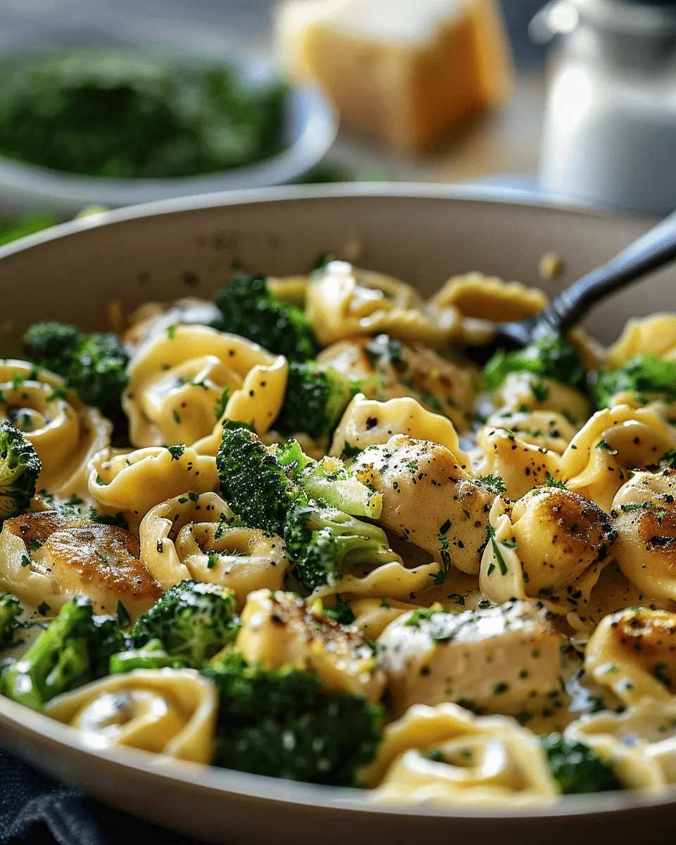 Easy Creamy Tortellini with Chicken and Broccoli Recipe