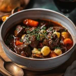French-Style Beef Stew with Red Wine and Vegetables