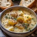 Hearty Cheddar Garlic Herb Potato Soup Recipe
