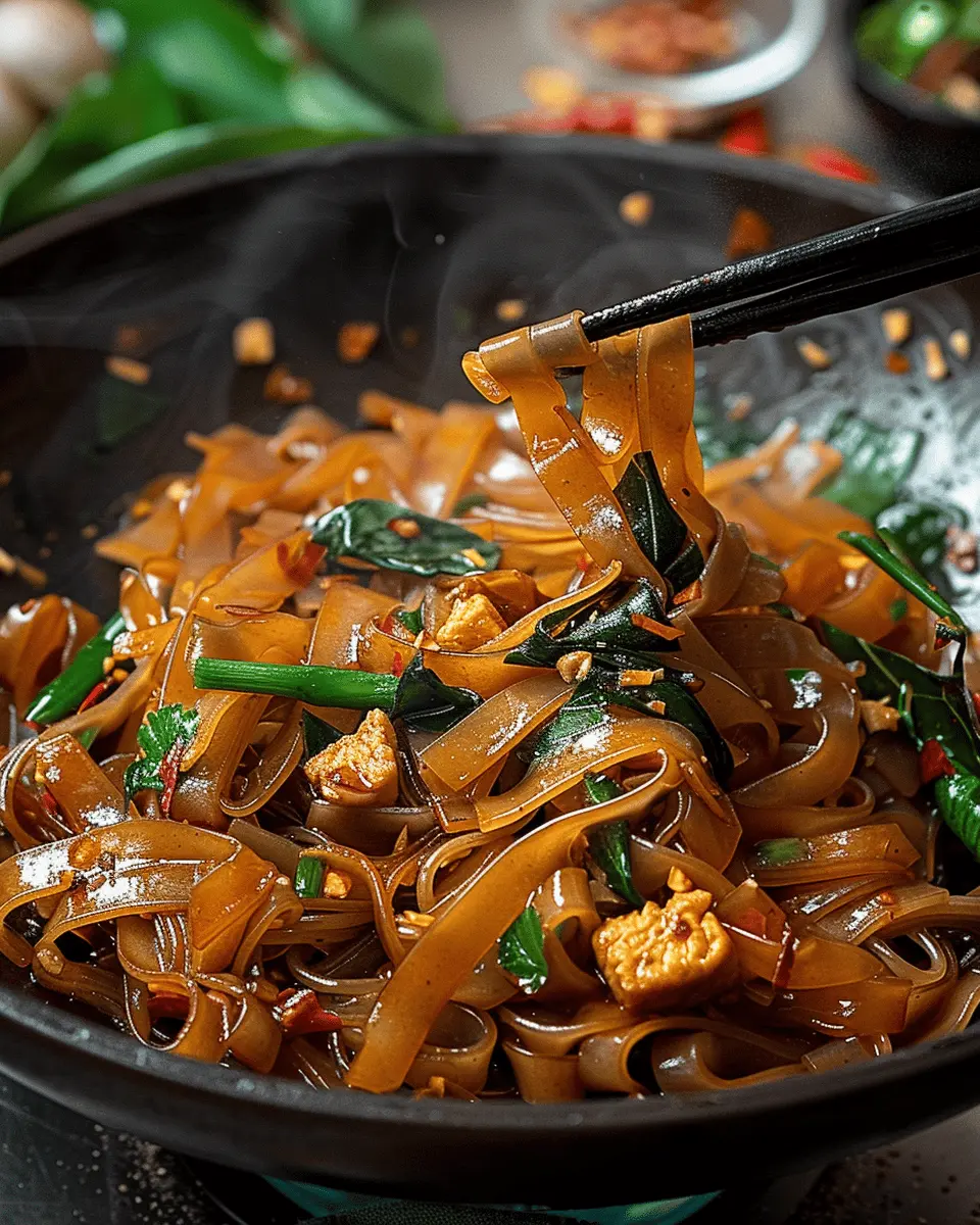 Irresistible Street Style Thai Drunken Noodles with Turkey Bacon Twist