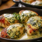 Mozzarella Chicken in Basil Cream Sauce