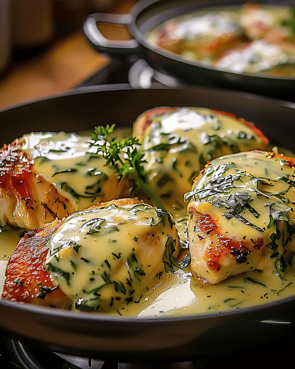 Mozzarella Chicken in Basil Cream Sauce