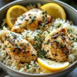 Slow Cooker Lemon Herb Chicken and Rice