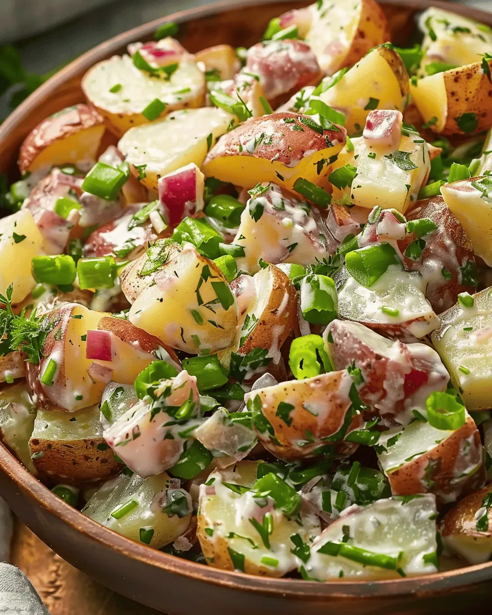 Steakhouse Potato Salad with Turkey Bacon and Chicken Ham Delight