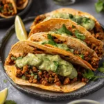 Crispy Baked Ground Turkey Tacos with Avocado Sauce