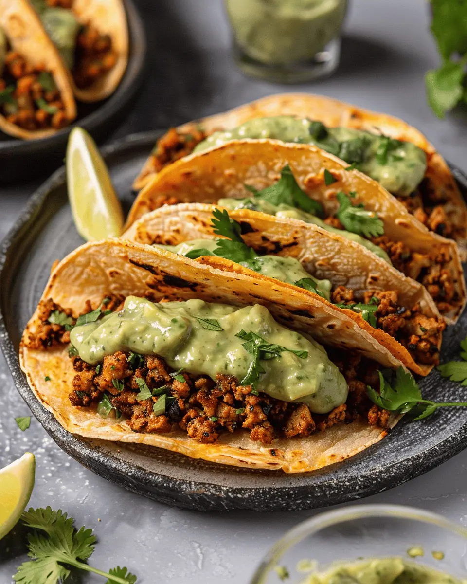Crispy Baked Ground Turkey Tacos with Avocado Sauce Made Easy