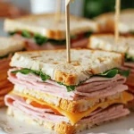 Ham and Cheese Circle Sandwiches