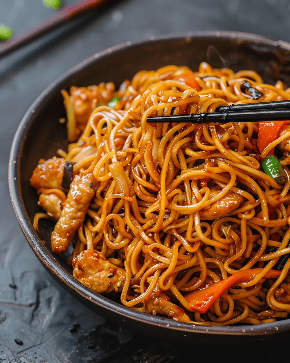 Simple Yakisoba Noodles: Quick and Tasty Turkey Bacon Delight