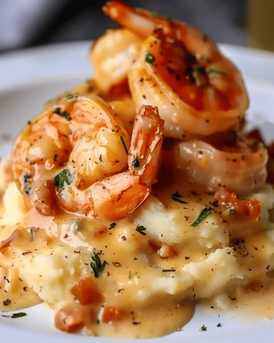 Creamy Garlic Shrimp: Indulgent Comfort on Mashed Potatoes