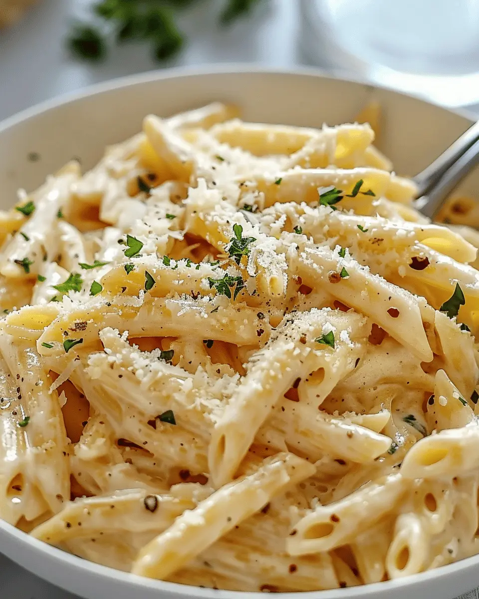 One Pot Creamy Garlic Pasta: Easy 20-Minute Meal with Turkey Bacon