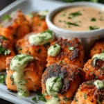 Crispy Salmon Bites with Sauce