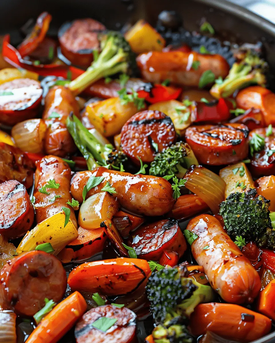 One-Pan Honey Garlic Kielbasa &amp; Veggies for Easy Weeknight Dinners