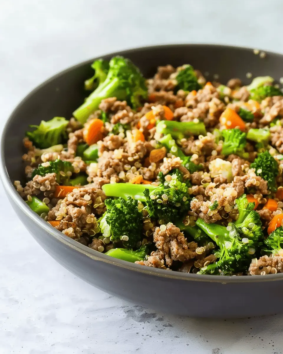 Healthy Ground Beef Delight: Broccoli Fried Quinoa Recipe