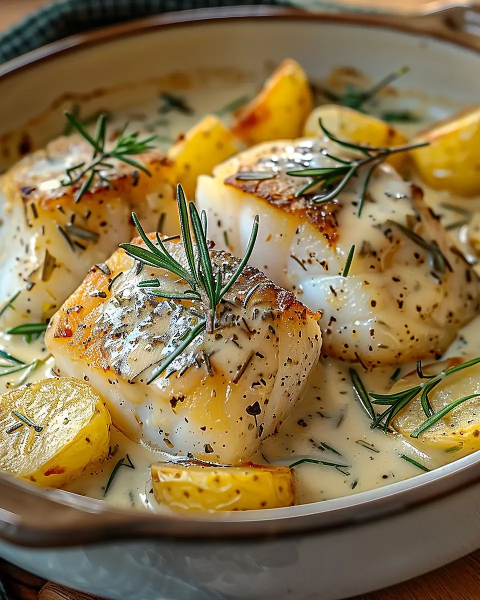 Cod & Potatoes in Rosemary Cream Sauce