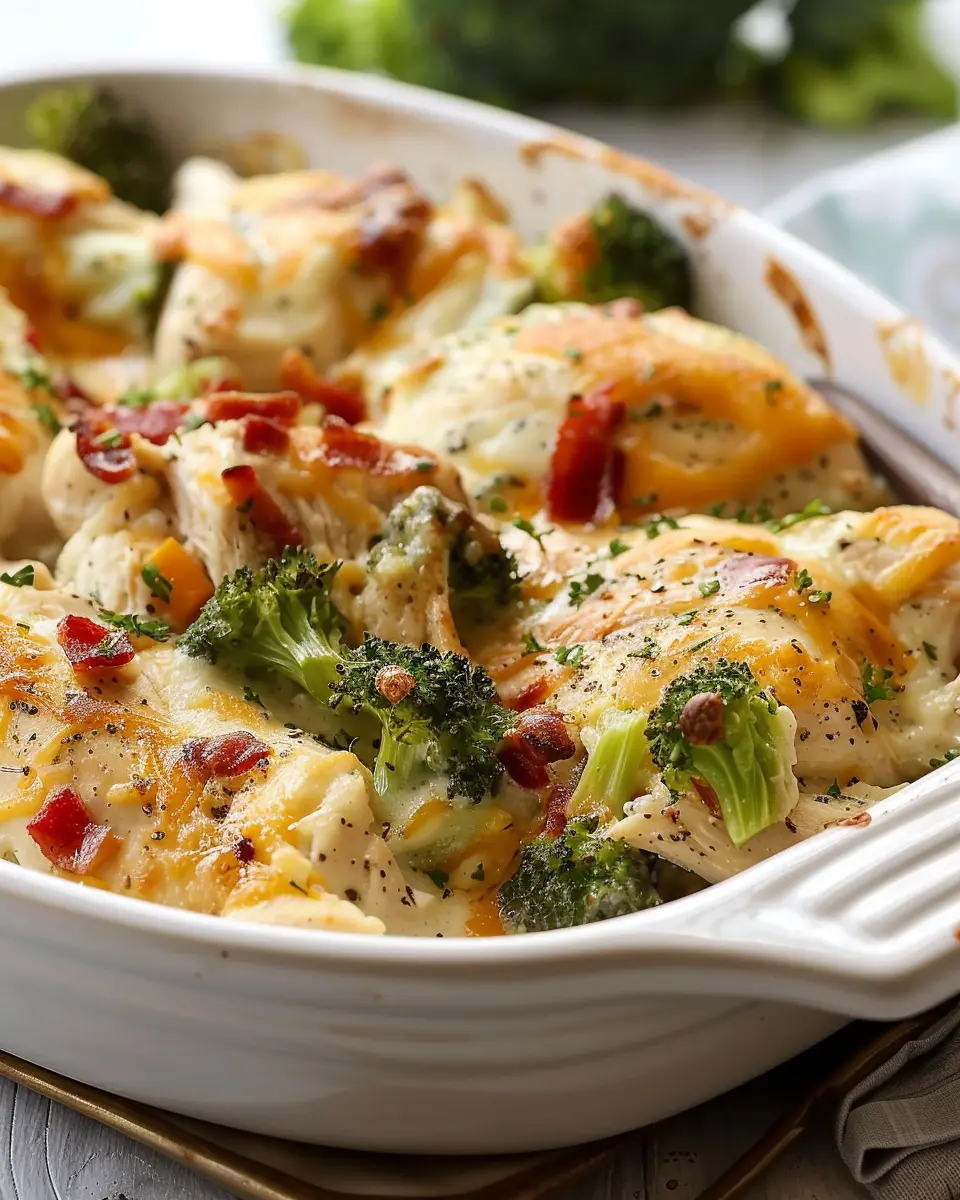 Easy Low Carb Chicken Casserole with Turkey Bacon Delight