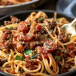 One Pot Cowboy Spaghetti