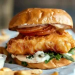 Crispy Fried Cod Fish Sandwich