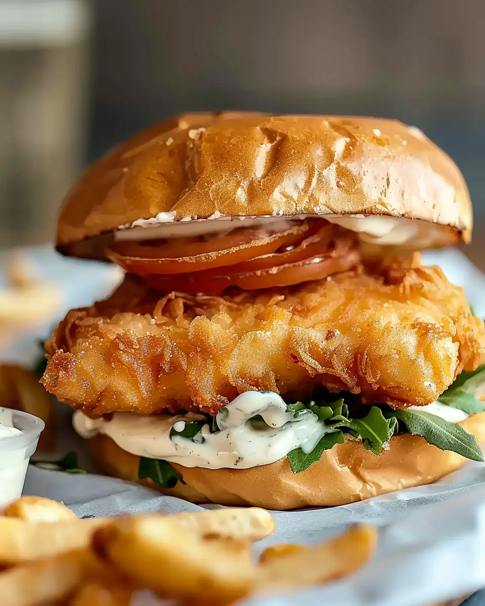Crispy Fried Cod Fish Sandwich