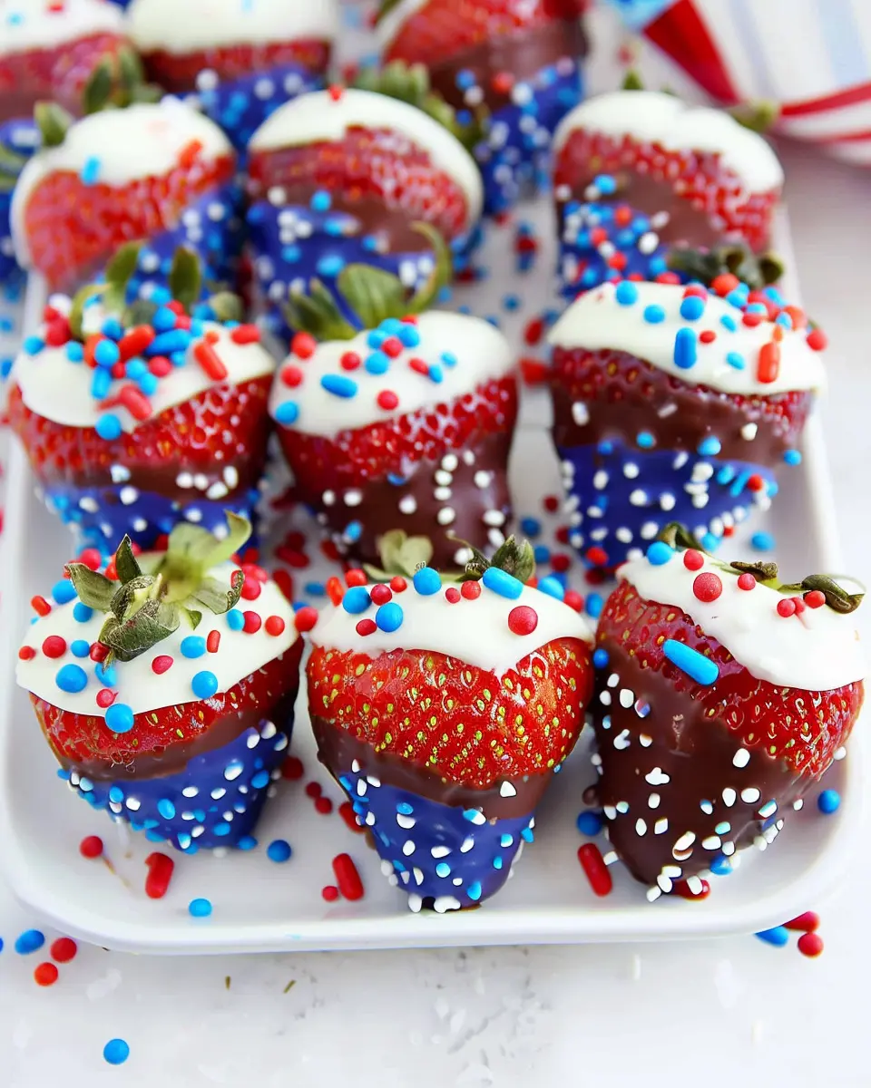 Patriotic Chocolate Covered Strawberries: Easy &amp; Indulgent Treats