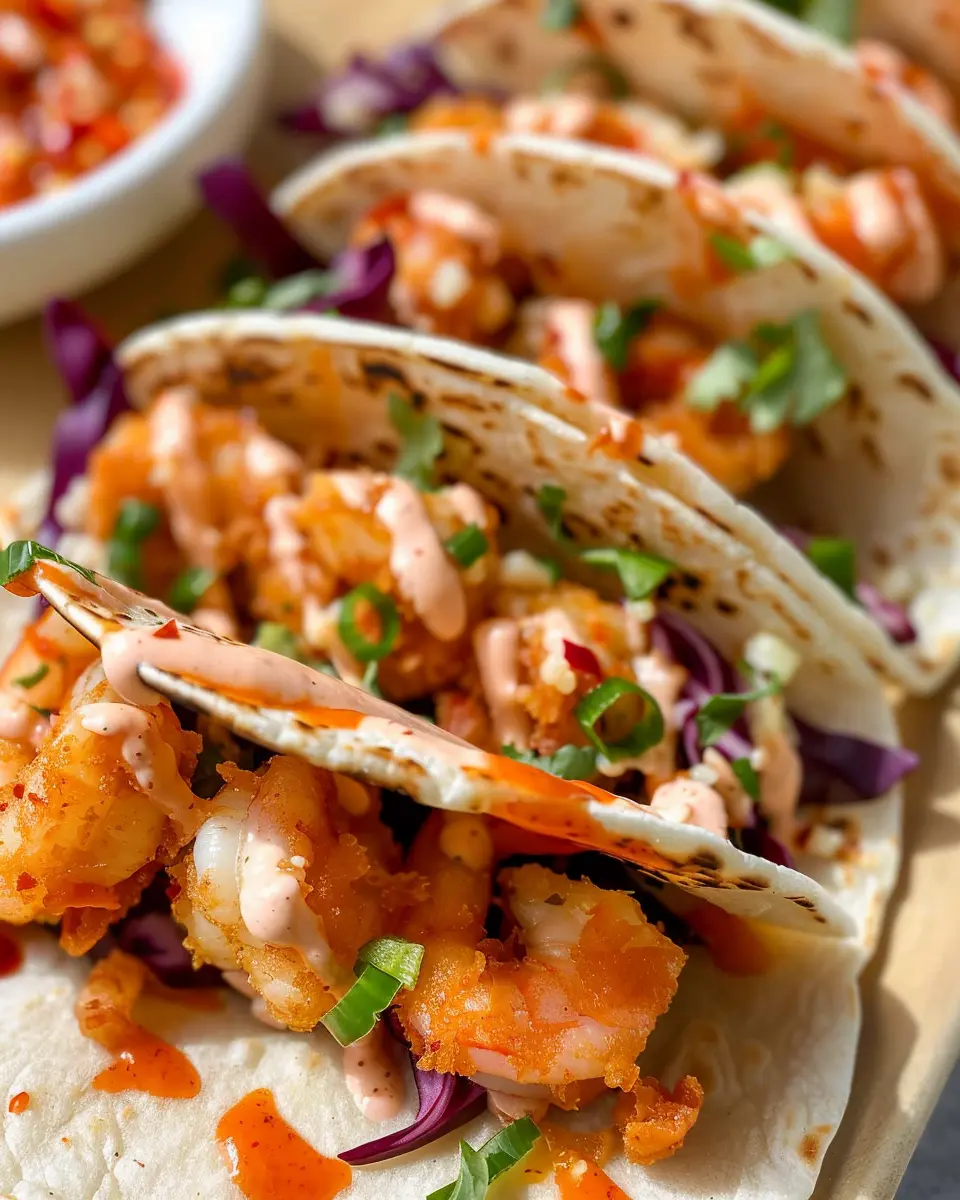 Air Fryer Bang Bang Shrimp Tacos