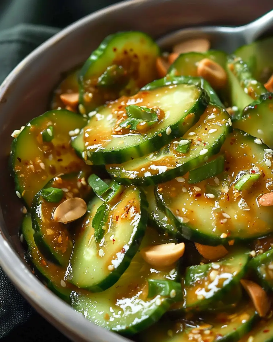 Cucumbers in Spicy Peanut Sauce